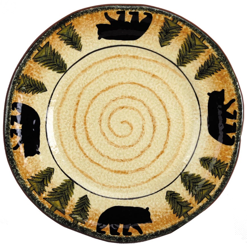 Rustic Bear 16-Piece Ceramic Dinnerware Set - Elegant Stoneware Plates, Bowls & Mugs for Family Dining, Entertaining & Restaurant Use
