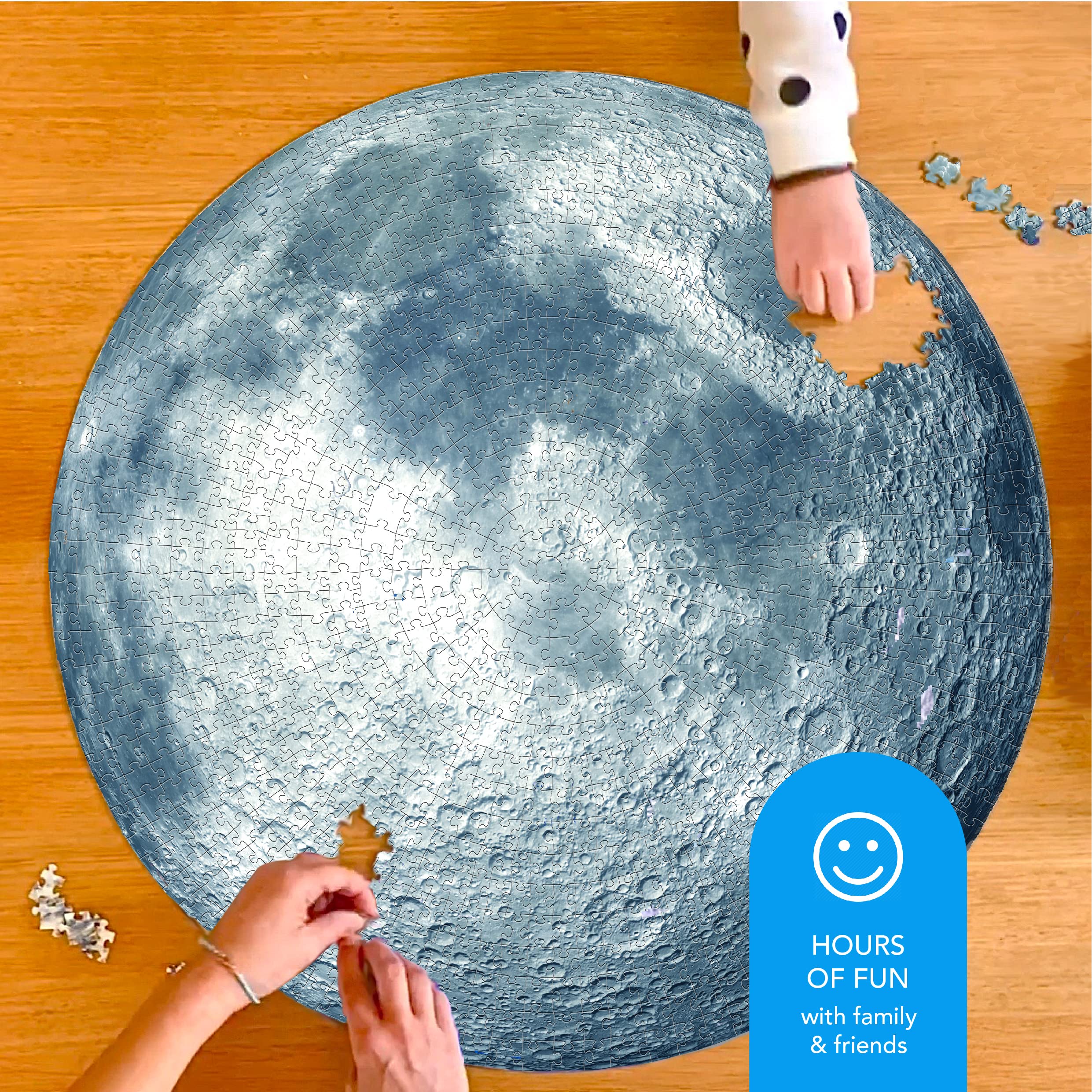 1000 Piece Moon Puzzle for Adults - Premium Round Jigsaw Puzzle with NASA Space Theme | Wall Art Decor, Mindfulness Game for Teens & Family | Perfect for Home Decor, Relaxation & STEM Education Activities