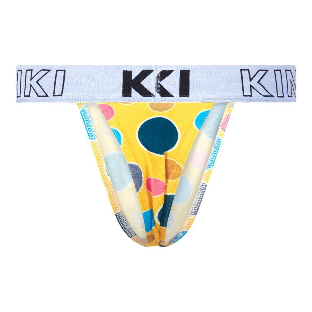 Kiniki Men's Cotton Printed Thong Underwear - Soft Breathable Comfortable Underwear for Daily Wear, Gym & Sleep