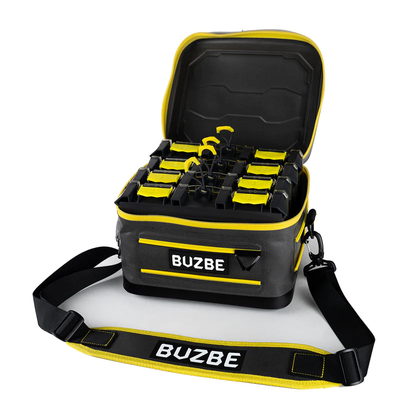 BuzBe Swarm 15 Modular Tackle Bag - Waterproof Fishing Gear Organizer for Bass, Fly & Saltwater Anglers - Perfect for Boat, Kayak & Shore Fishing Adventures