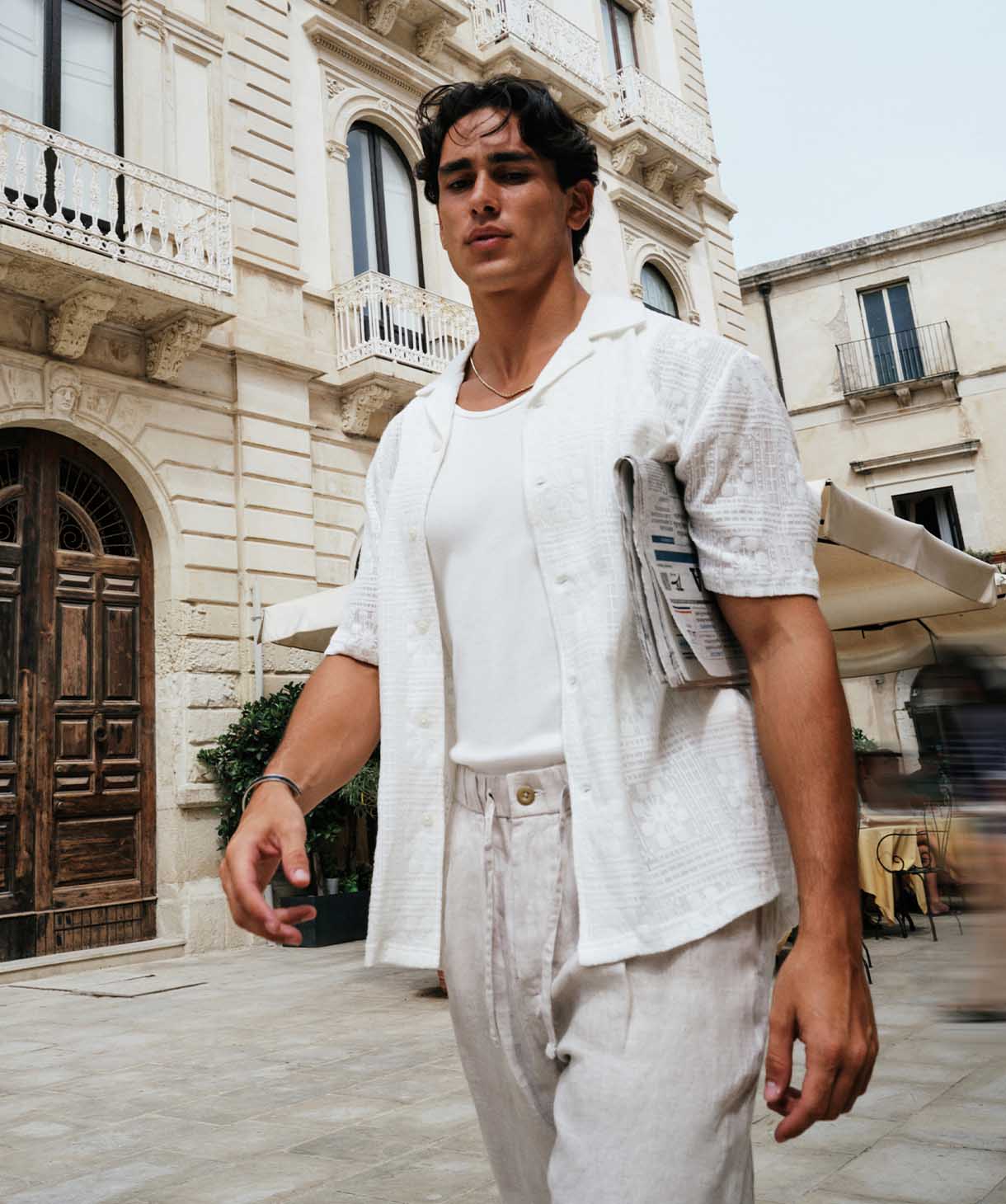 Premium Macedo Short Sleeve Shirt for Men - Soft Cotton Crew Neck T-Shirt in Cream - Perfect for Casual Wear, Summer Outfits & Everyday Comfort
