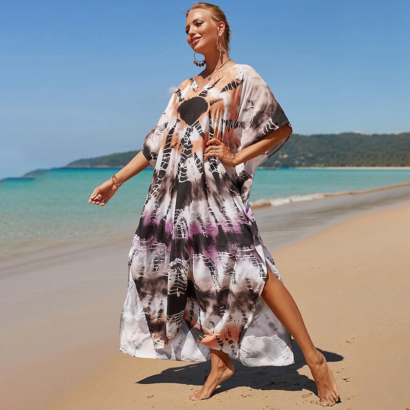 Bohemian Beach Dresses & Kaftans - Flowy Bikini Cover Ups, Maxi Robe for Women | Elegant Swimwear Coverup for Pool, Vacation & Summer Outfits