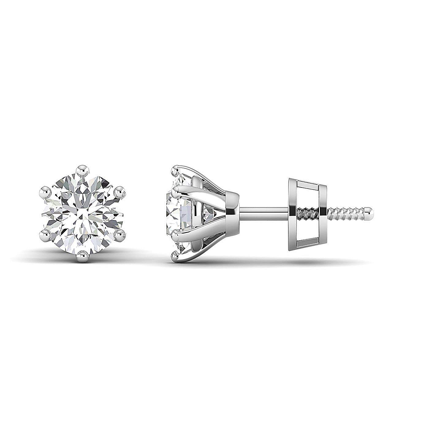 0.3-4 Carat Moissanite Stud Earrings for Women - Sterling Silver & Gold Round Brilliant (FG/VVS) Diamond Alternative Jewelry - Valentine's Day, Anniversary & Birthday Gifts - Perfect for Weddings, Parties & Everyday Elegance