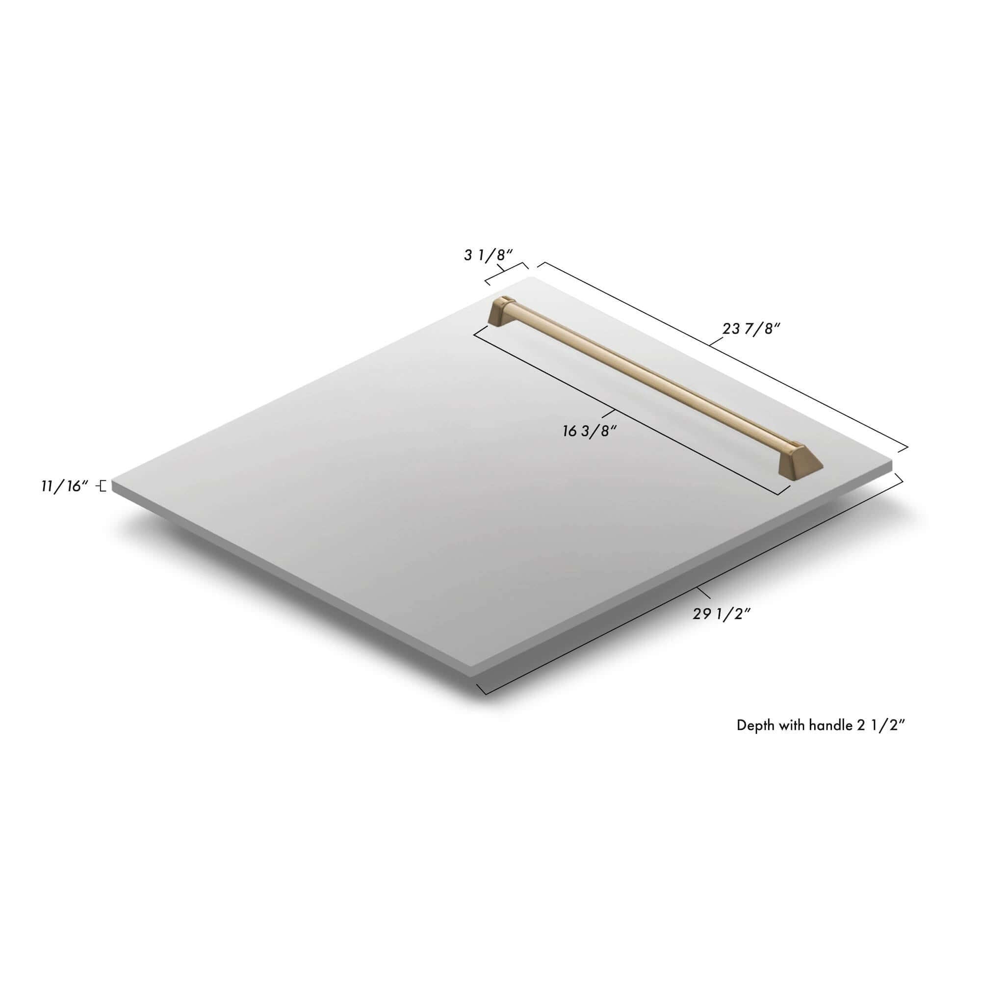 ZLINE Autograph Edition 24-Inch Monument Dishwasher Panel with Champagne Bronze Handle - Stainless Steel & Color Options (DPMTZ 24 CB) - Perfect for Modern Kitchens & Luxury Home Upgrades