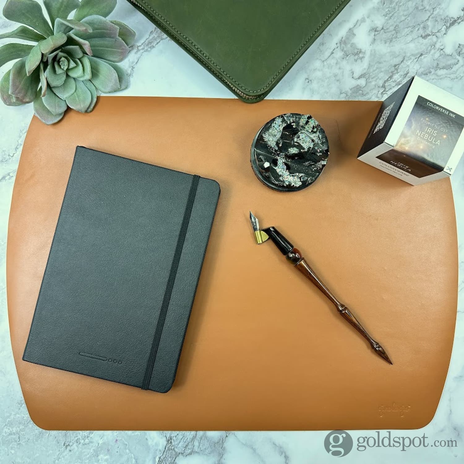 Premium Full Grain Leather Writing Mat - Light Brown | Durable Leather Desk Blotter for Office, Study & Home | Perfect for Writing, Note-Taking & Calligraphy