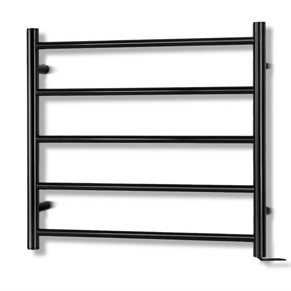 Devanti 5-Bar Electric Heated Towel Rail - Wall Mounted Bathroom Towel Warmer & Clothes Dryer for Spa, Luxury Home, and Hotel Use