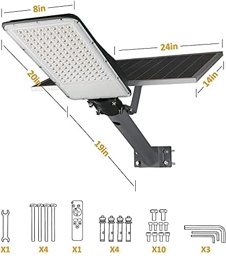 600W Solar Street Lights Outdoor Waterproof - Dusk to Dawn Security LED Motion Sensor Lights with Remote Control, Dual Color Switchable & RGB - Perfect for Yard, Garden, Street, Parking Lot Lighting