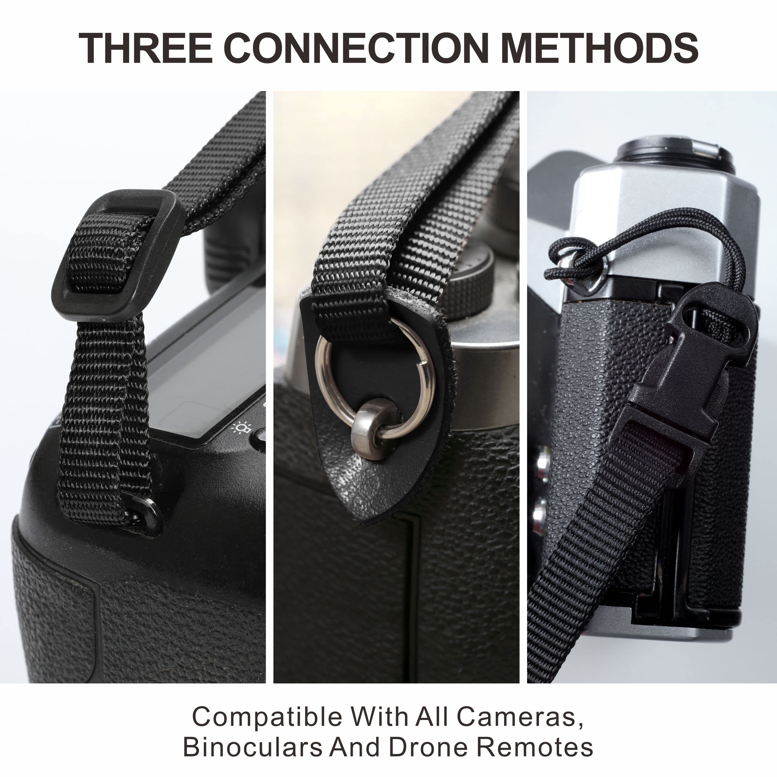Padwa Lifestyle Dark Green Camera Strap - 2 Inch Wide Cotton Woven Genuine Leather Neck Strap for DSLR/SLR Cameras, Binoculars & Drone Remote Control with 2 Free Quick Release Clips | Perfect for Travel, Photography & Outdoor Adventures