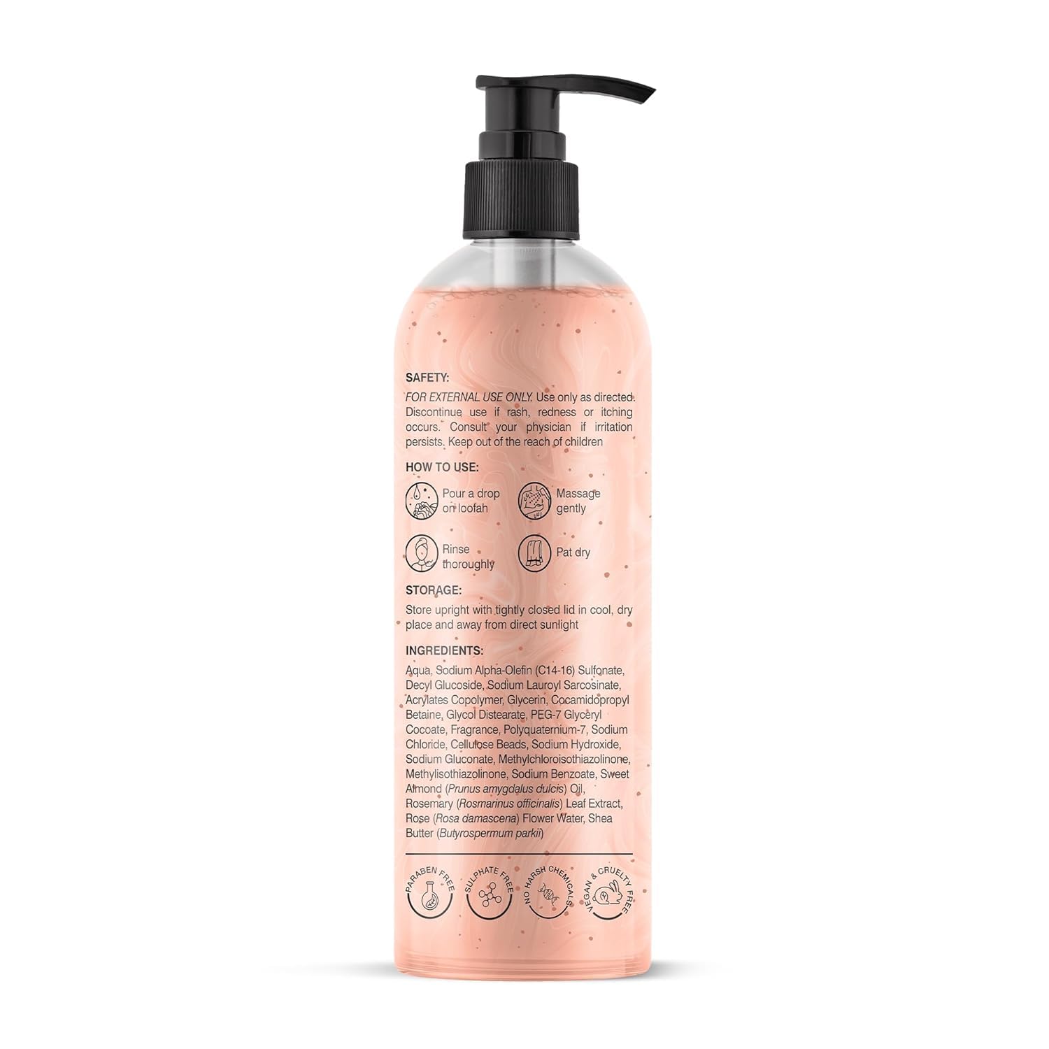 Botanic Hearth British Rose & Almond Body Wash with Shea Butter - Moisturizing Shower Gel for Soft, Smooth Skin | Sulfate & Paraben Free | 16 fl oz | Perfect for Daily Hydration & Relaxing Bath Time
