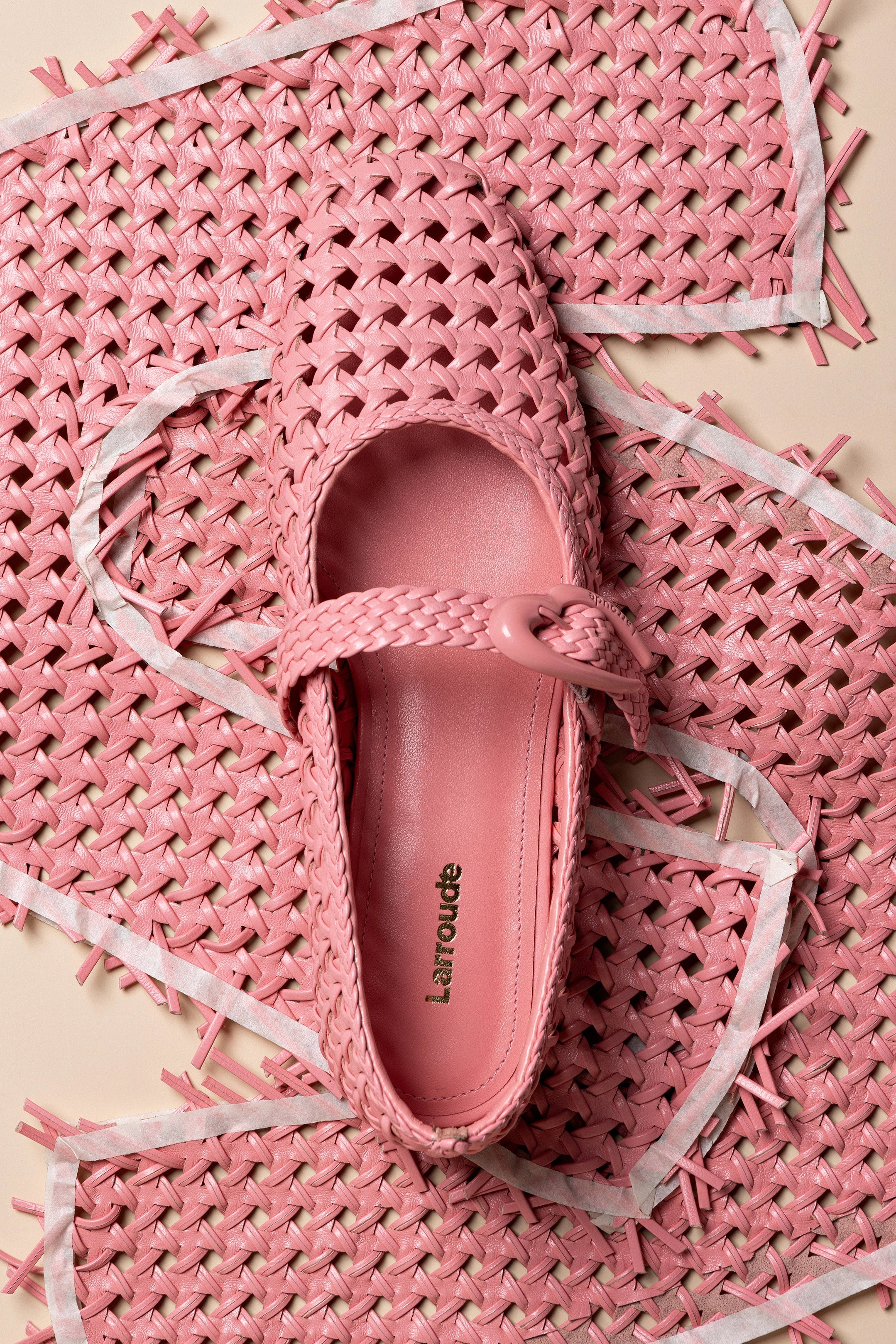 Verona Macrame Ballet Flat Shoes for Women - Soft Pink Leather Comfortable Slip-On Loafers - Perfect for Casual Wear, Office & Travel