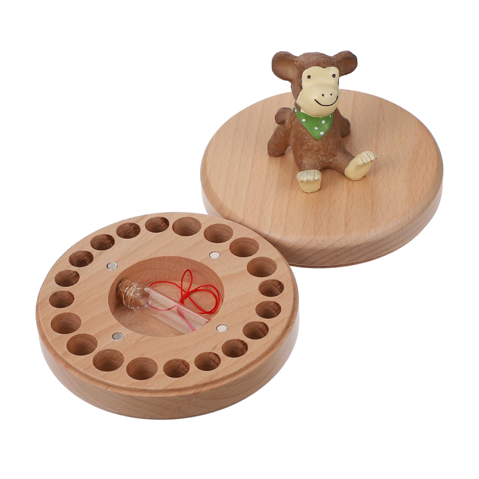 Toyvian Wooden Baby Teeth Keepsake Box - Beech Material Tooth Holder for Kids' Deciduous Teeth Storage | Perfect First Tooth Memory Box & Milestone Organizer for Nursery, Baby Shower Gifts