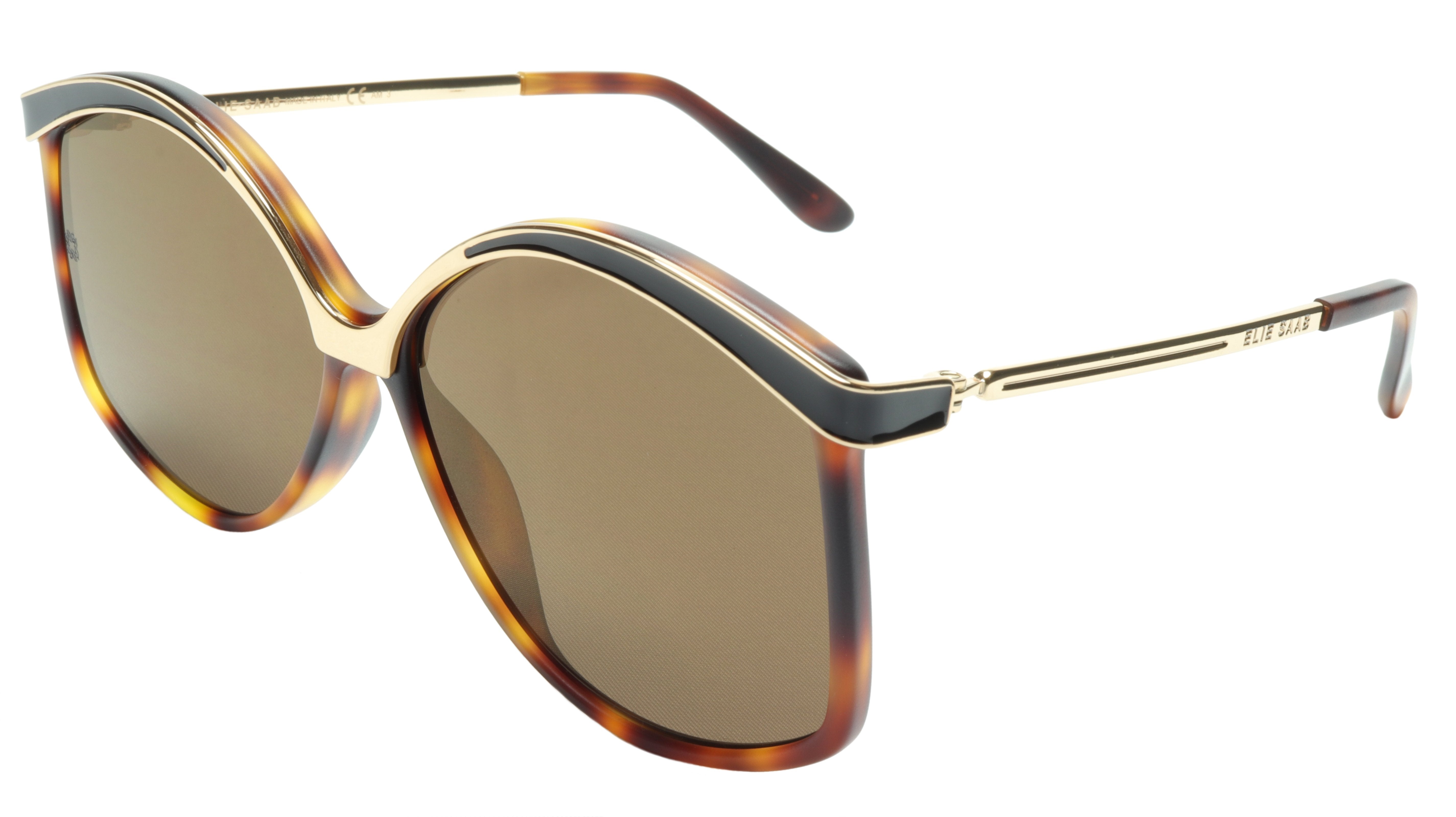 Ellie Saab ES 023/G/S N9P03 Acetate & Metal Sunglasses - Made in Italy - 61-14-140 Frame Size - Luxury Fashion Eyewear for Women - Perfect for Outdoor Activities, Beach Vacations & Stylish Everyday Wear