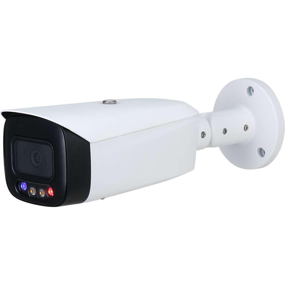 4MP TiOC Smart Dual Illumination AI PoE Bullet Security Camera with Active Deterrence, 2.8mm Fixed Lens, WDR, VCA, PP, SMD, Built-in Mic & SD Slot - Compatible with Dahua IPC-HFW3449T1-AS-PV - Ideal for Home & Business Surveillance, Night Vision Monitoring, and Outdoor Security Protection