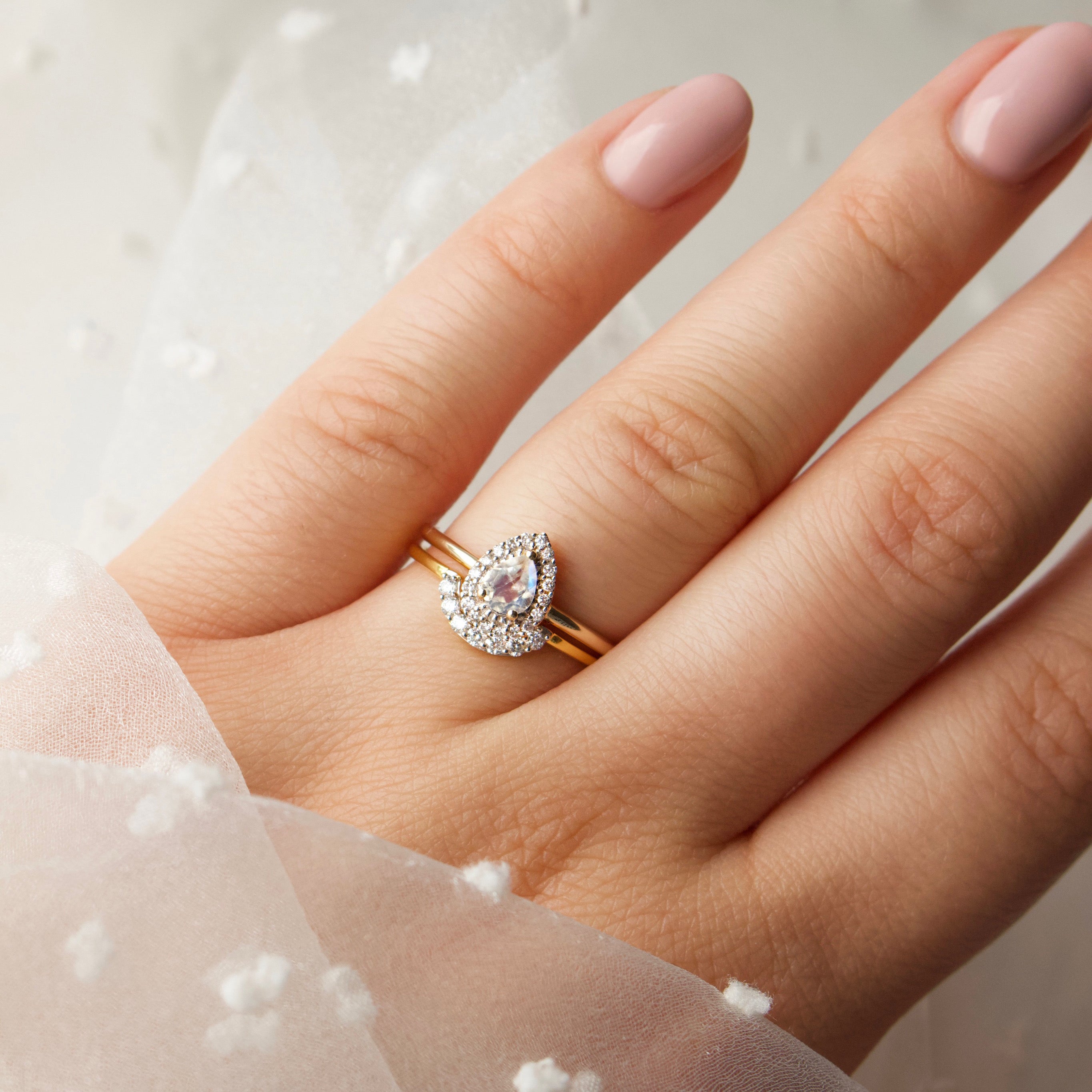 Diamond U-Shaped Hugging Ring - Elegant & Comfortable Promise Ring for Women - Perfect for Anniversaries, Engagements & Romantic Gifts