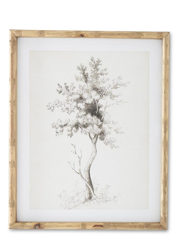 Handmade Charcoal Tree Sketch Art - Nature Inspired Wall Decor for Living Room, Bedroom & Office