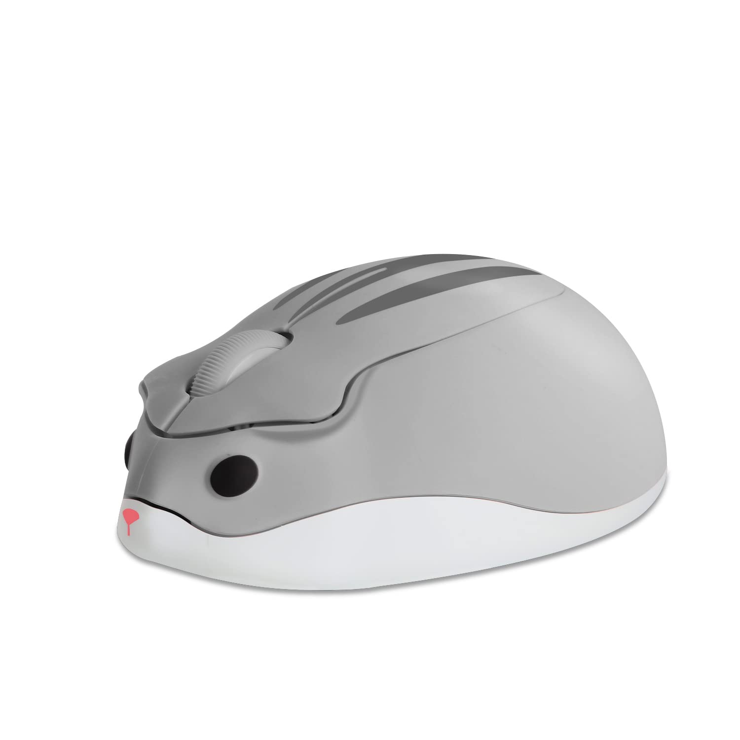 2.4G Wireless Mouse - Cute Hamster Shaped Silent Mouse with USB Receiver, Portable Cordless Optical Mouse for PC, Mac, Laptop, Notebook - Perfect for Office, Home & Travel Use (Grey)