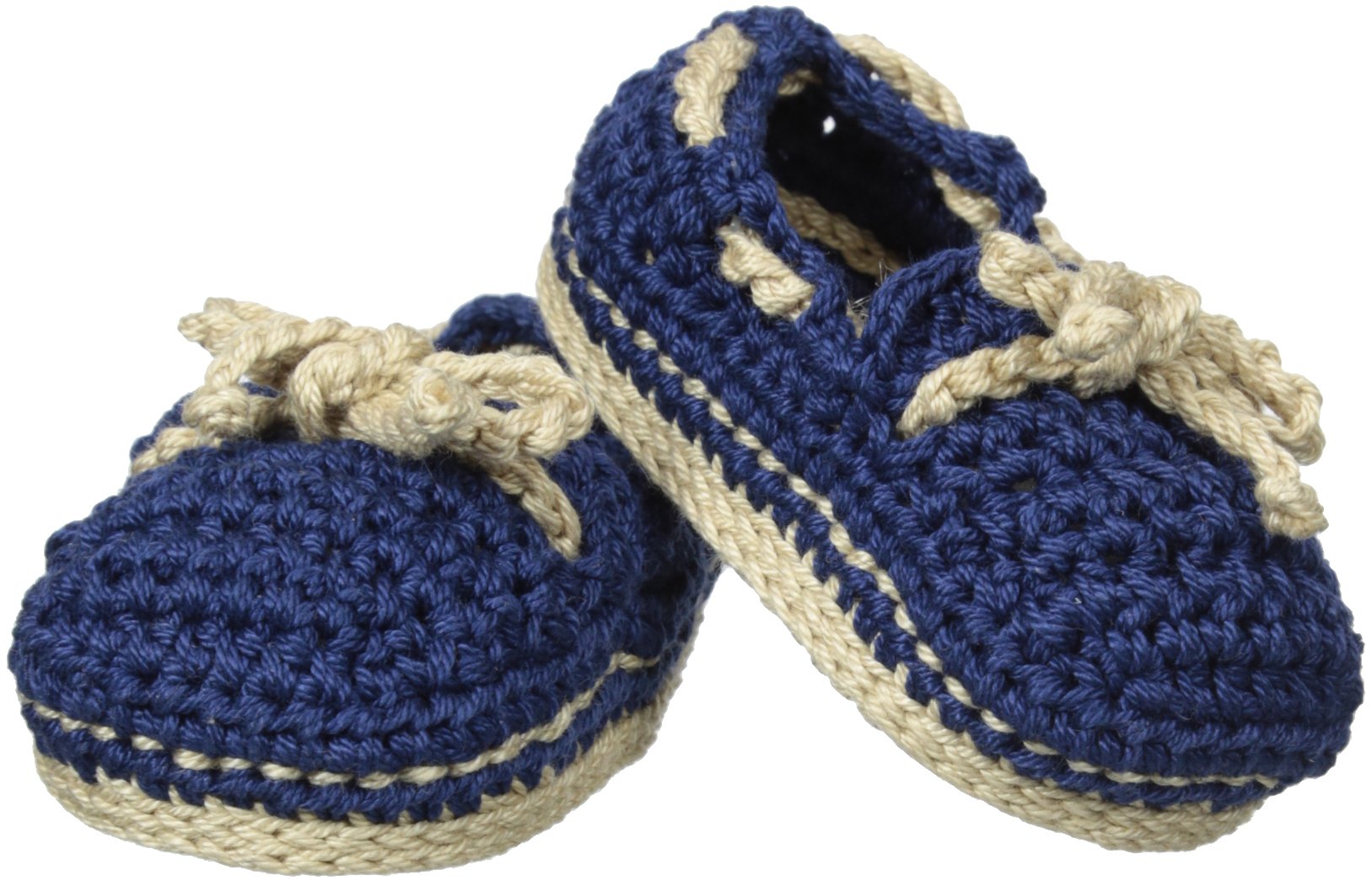 Jefferies Baby Boys' Newborn Crochet Boat Shoe Booties - Soft Cotton Socks for Infants 0-6 Months - Perfect for First Outfits, Photo Shoots & Special Occasions