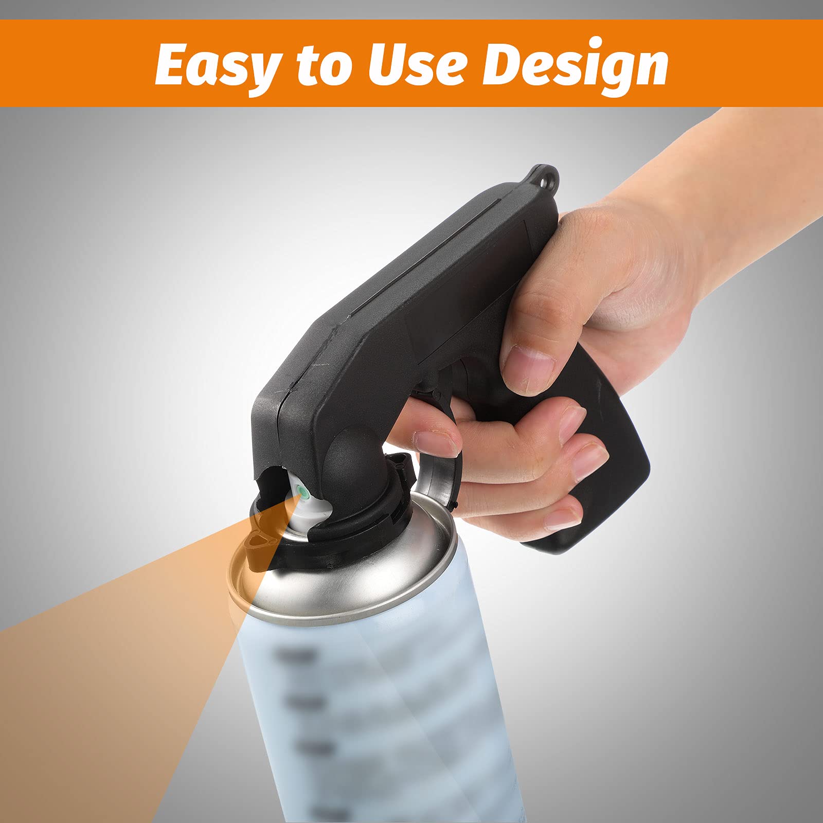 2 Pack Spray Can Handle Trigger - Ergonomic Full Grip Paint Sprayer Adapter for Aerosol Cans (Black & Yellow) - Perfect for DIY Painting, Automotive Touch-ups & Home Improvement Projects