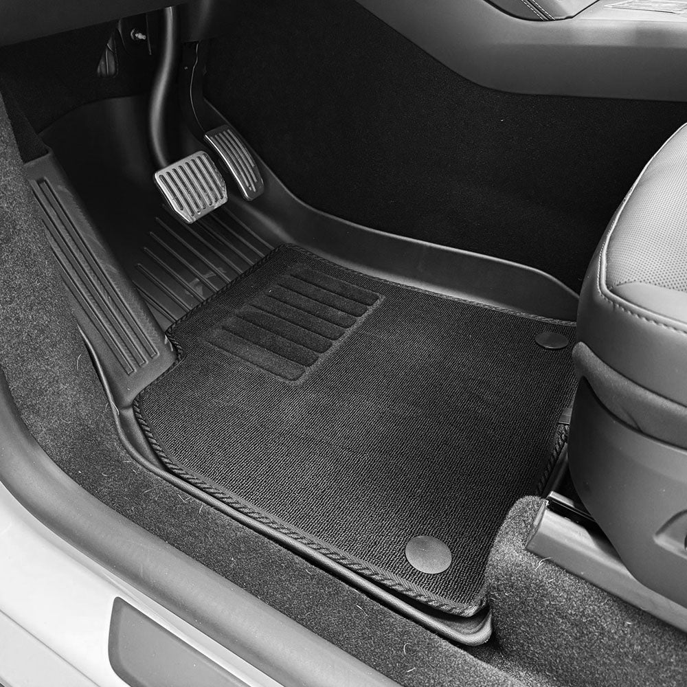 Tesla Model Y Juniper 2025+ All-Weather Floor Mats & Carpet Liners Full Set (12-Piece) - Premium Protection for Front & Rear Seats, Trunk - Perfect for Daily Commute, Road Trips & Family Adventures