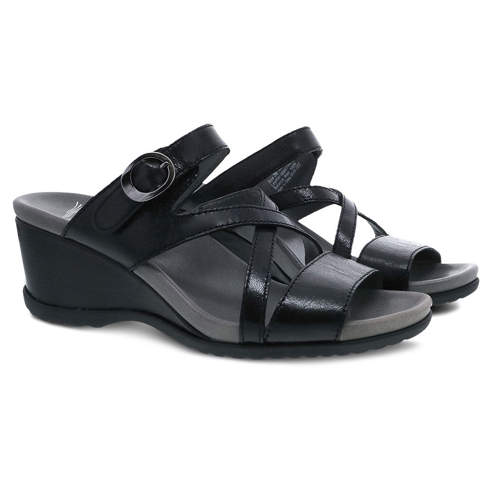 Ana Open Back Wedge Sandal - Women's Comfortable Summer Shoes for Beach, Vacation & Casual Outings