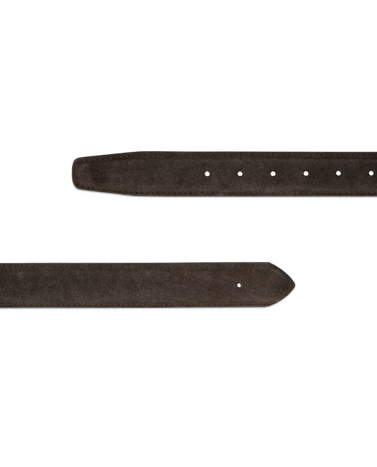 Genuine Brown Suede Leather Belt for Men - Compatible with MontBlanc Buckles - Premium No-Buckle Strap for Dress & Casual Wear - Perfect for Office, Weddings & Formal Occasions