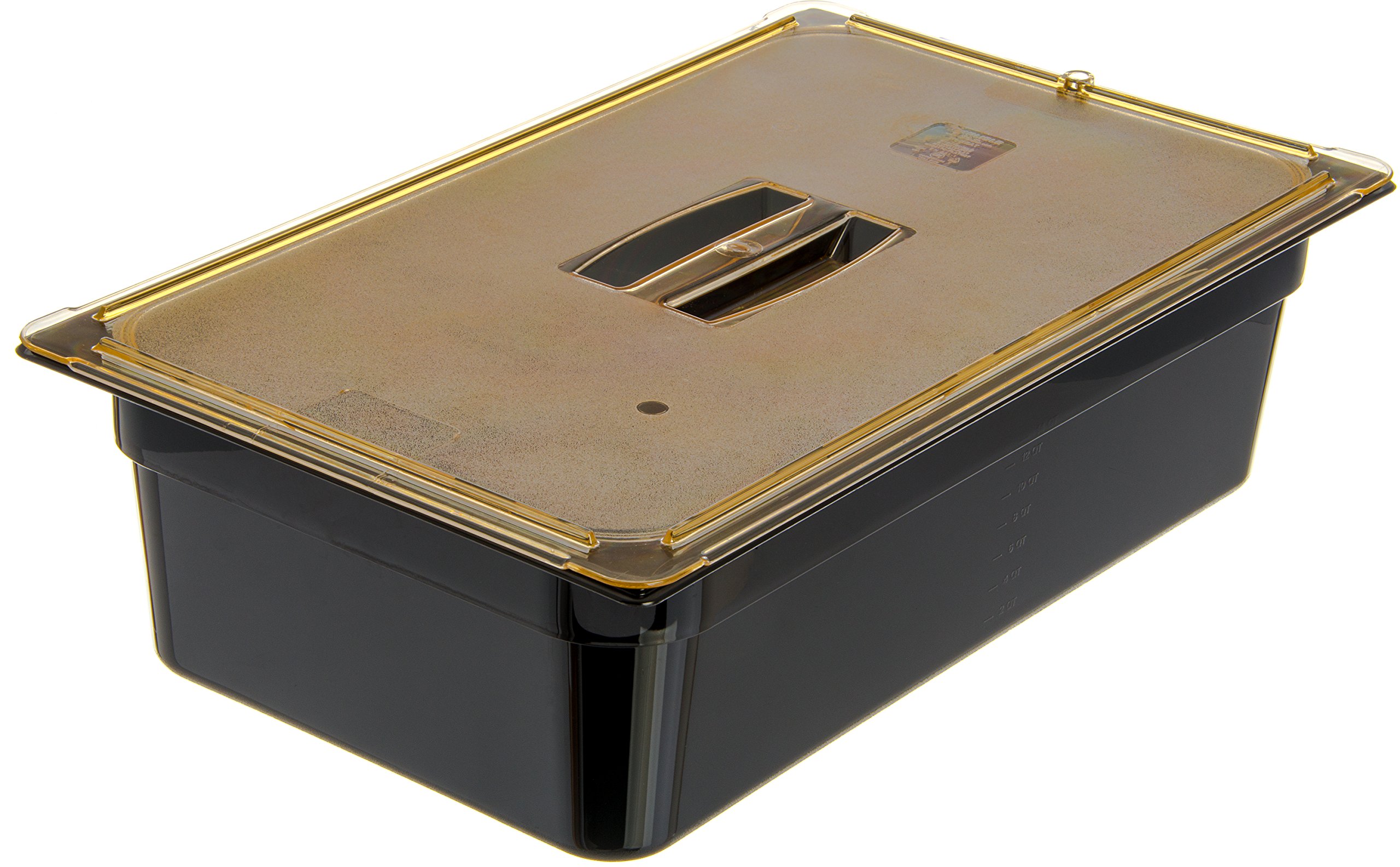 Carlisle 10410U13 High Heat Universal Lid for Full Size Food Pans - 20.75 x 12.88 Inches, Amber, Durable Plastic, Case of 6 - Perfect for Restaurants, Catering & Commercial Kitchens