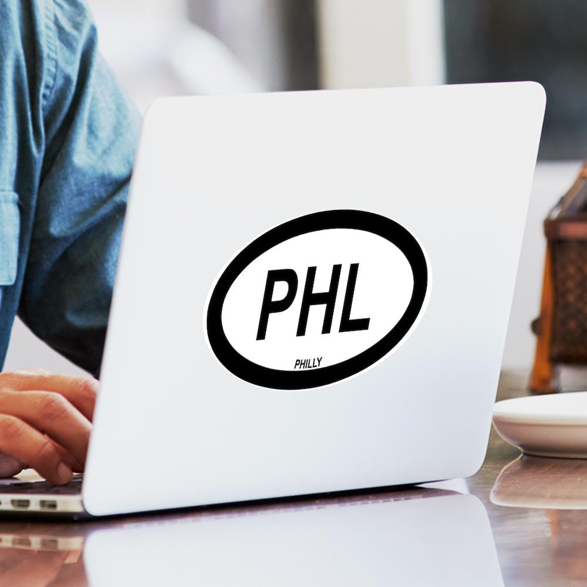 PHL Oval Car Bumper Sticker - Durable Decal for Vehicles & Laptops