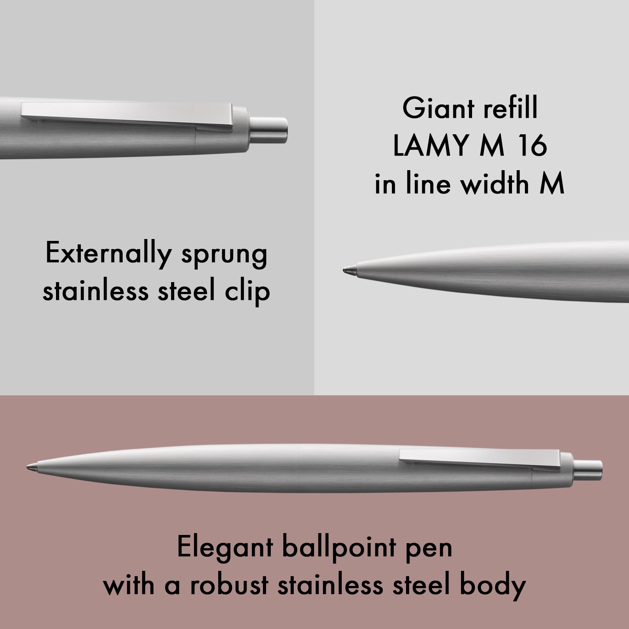Premium LAMY 2000 Rollerball Pen - Oil-Based Ink, Stainless Steel Design (Model L202S) - Perfect for Office, Business, and Luxury Gift Giving