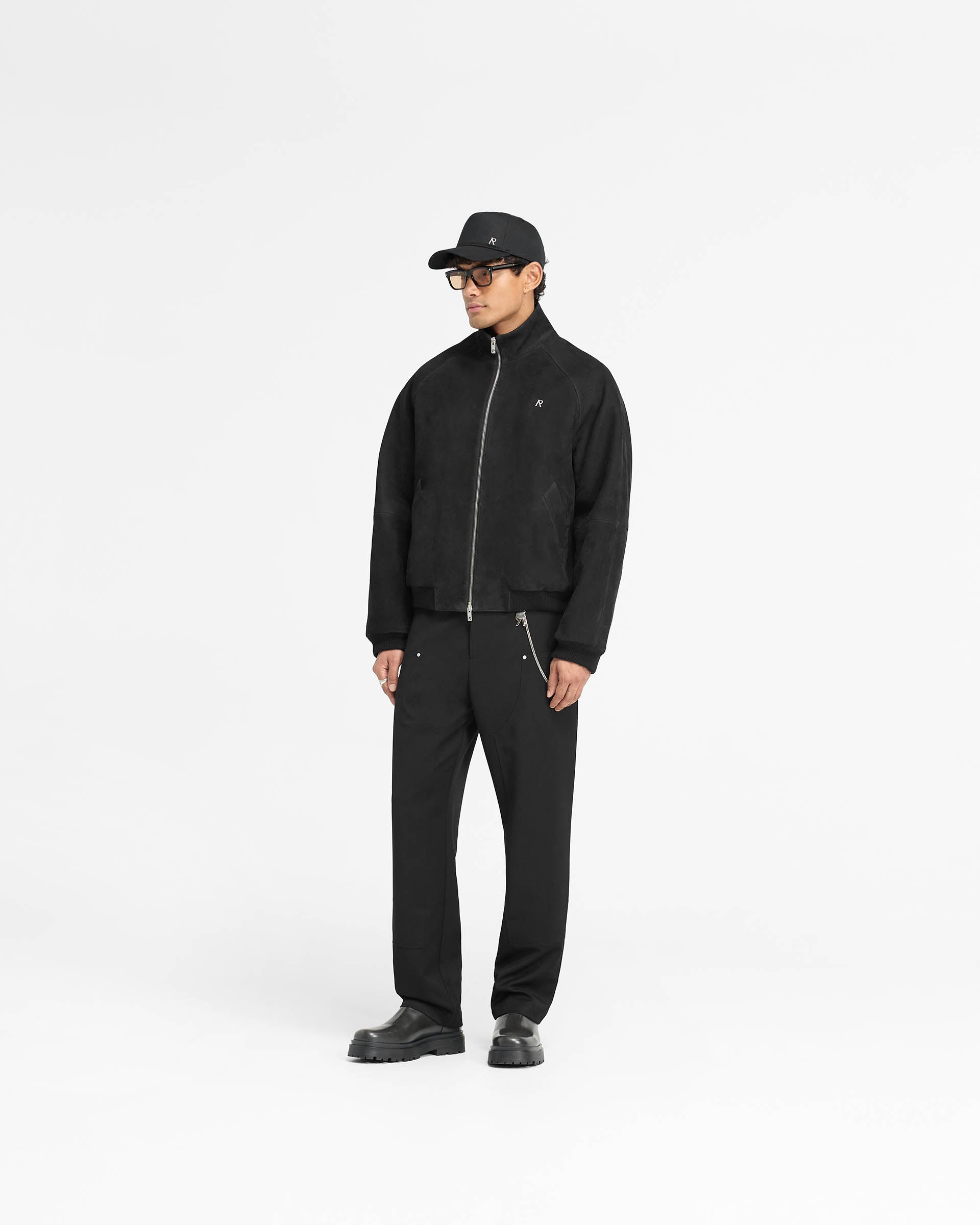 Men's Black Suede Bomber Jacket - Stylish & Comfortable Outerwear for Casual Wear & Night Out
