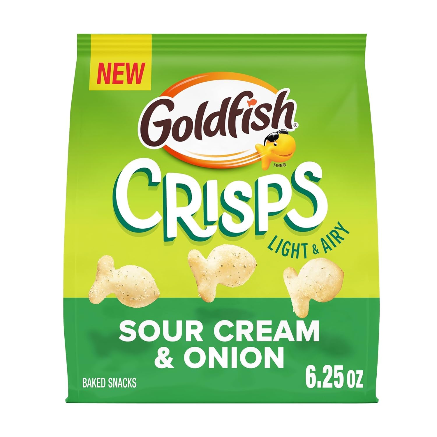 Goldfish Crackers Sour Cream & Onion Flavor - Baked Snack Chips, 6.25 Oz (Pack of 4) | Perfect for Lunchboxes, Office Snacks & Party Platters