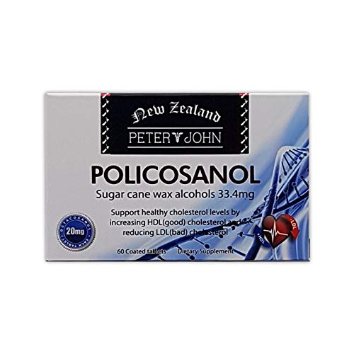 Peter&John Policosanol 33.4mg 60 Tablets - Natural Cholesterol Support Supplement for Heart Health | Maintain Healthy Cholesterol Levels | Daily Wellness for Adults (1 Pack) - Perfect for Heart-Conscious Individuals & Active Lifestyles