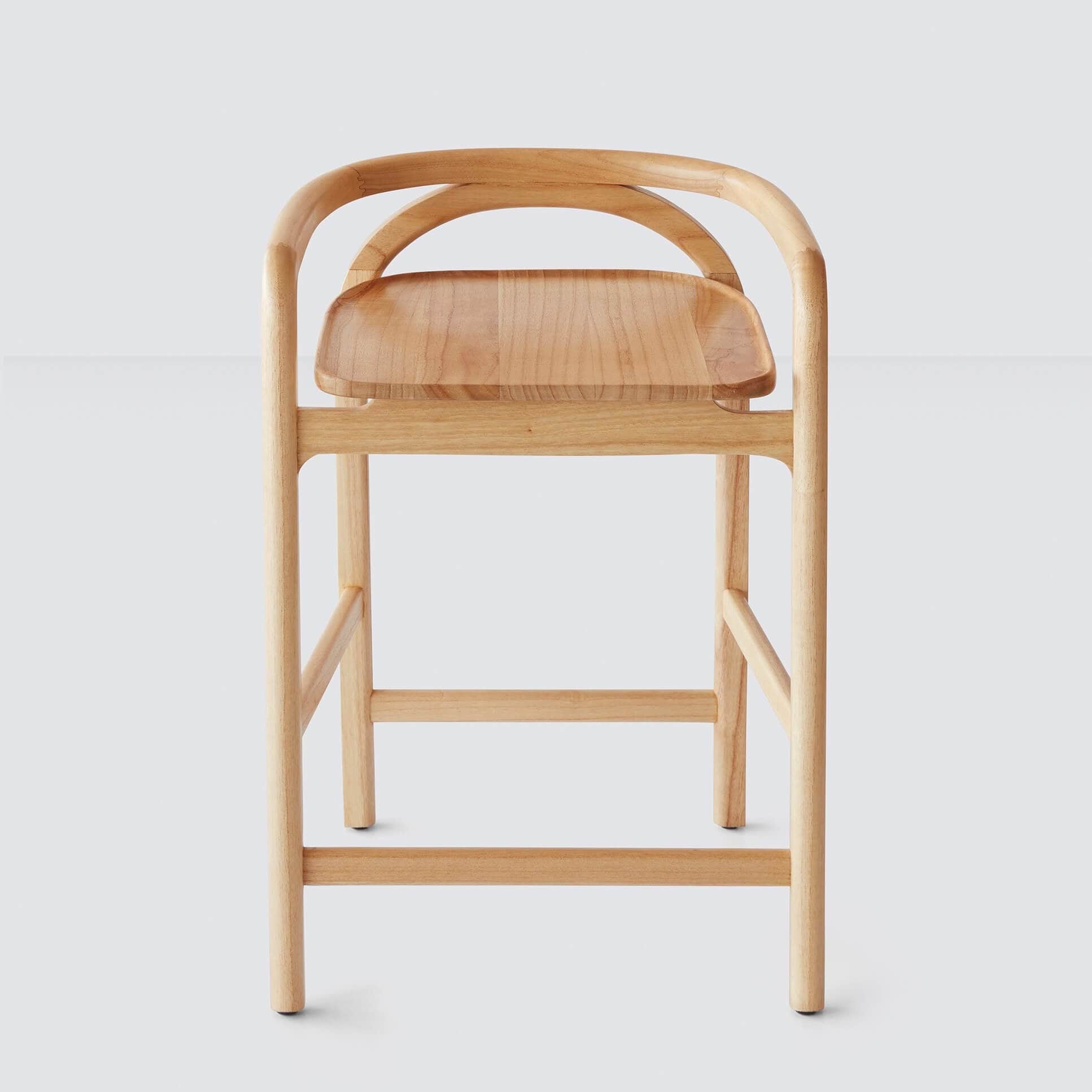 Meru Counter Stool with Mindi Wood - Modern Bar Stools for Kitchen Island, Breakfast Nook & Home Decor - Adjustable Height & Comfortable Seating