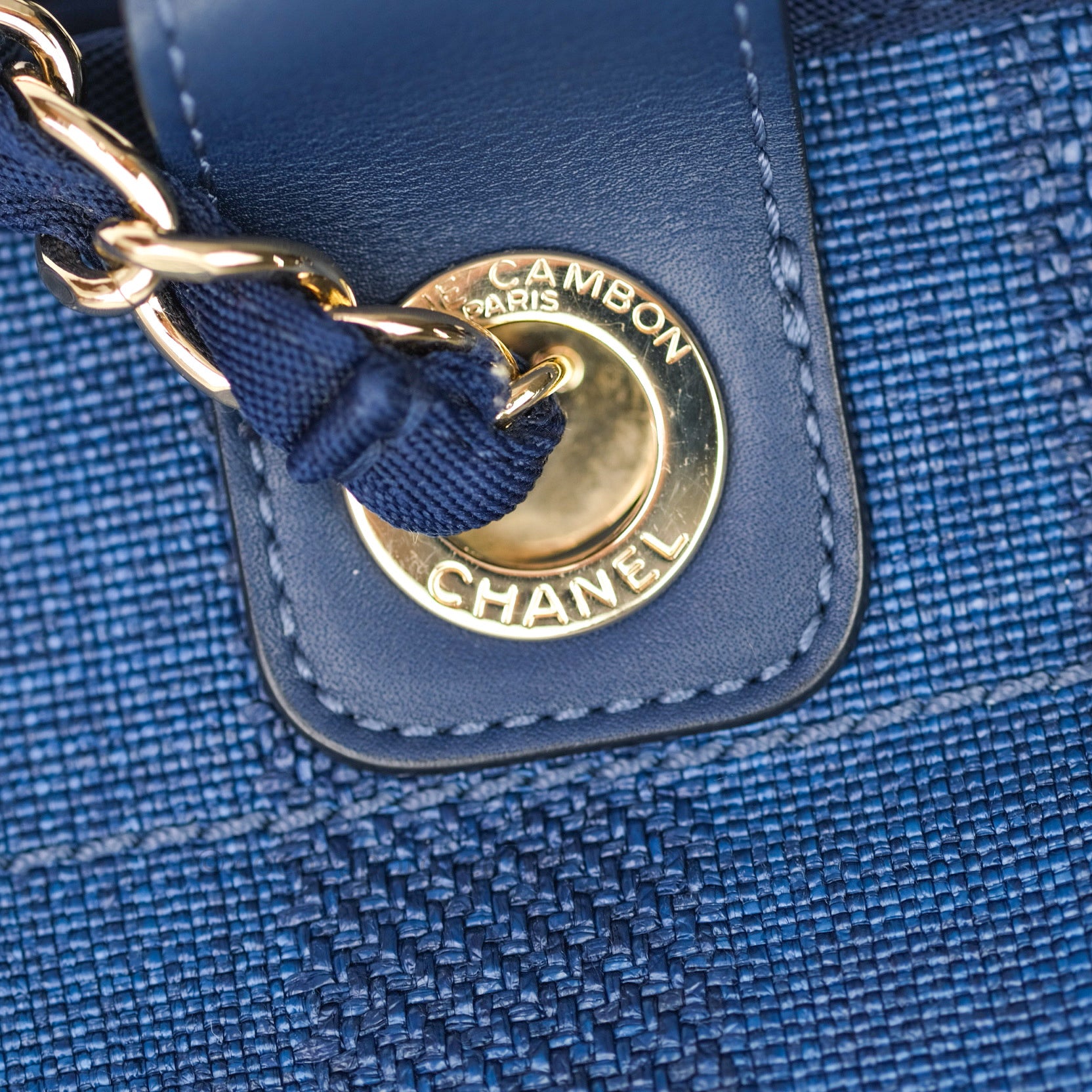 Chanel Canvas Large Deauville Tote Bag Navy Blue Striped 20S - Luxury Beach Tote for Women, Perfect for Travel, Shopping & Everyday Use