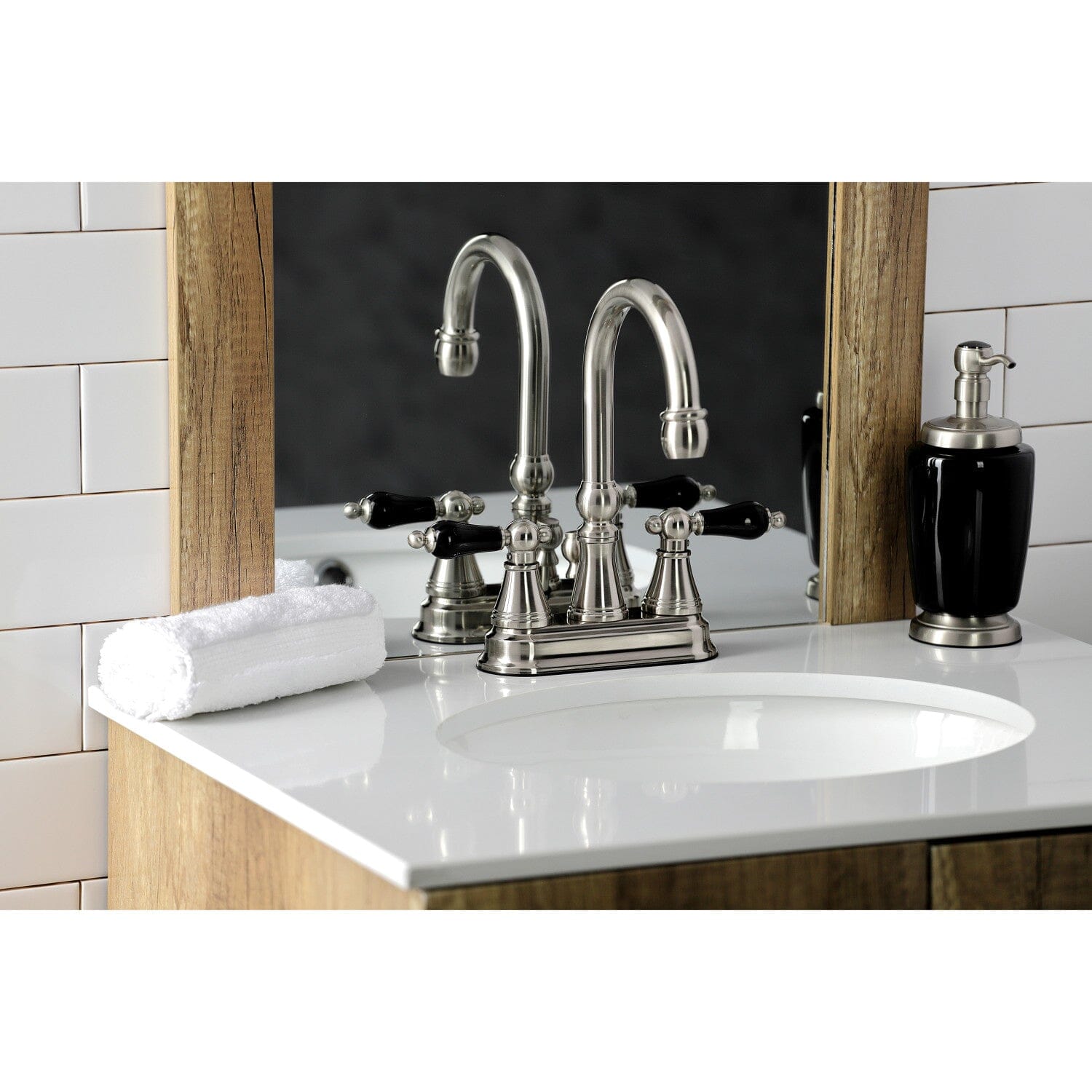 Duchess Double Handle 3-Hole Deck Mount 4-Inch Centerset Bathroom Faucet with Brass Pop-Up Drain - Perfect for Modern Bathroom Vanities and Sink Upgrades