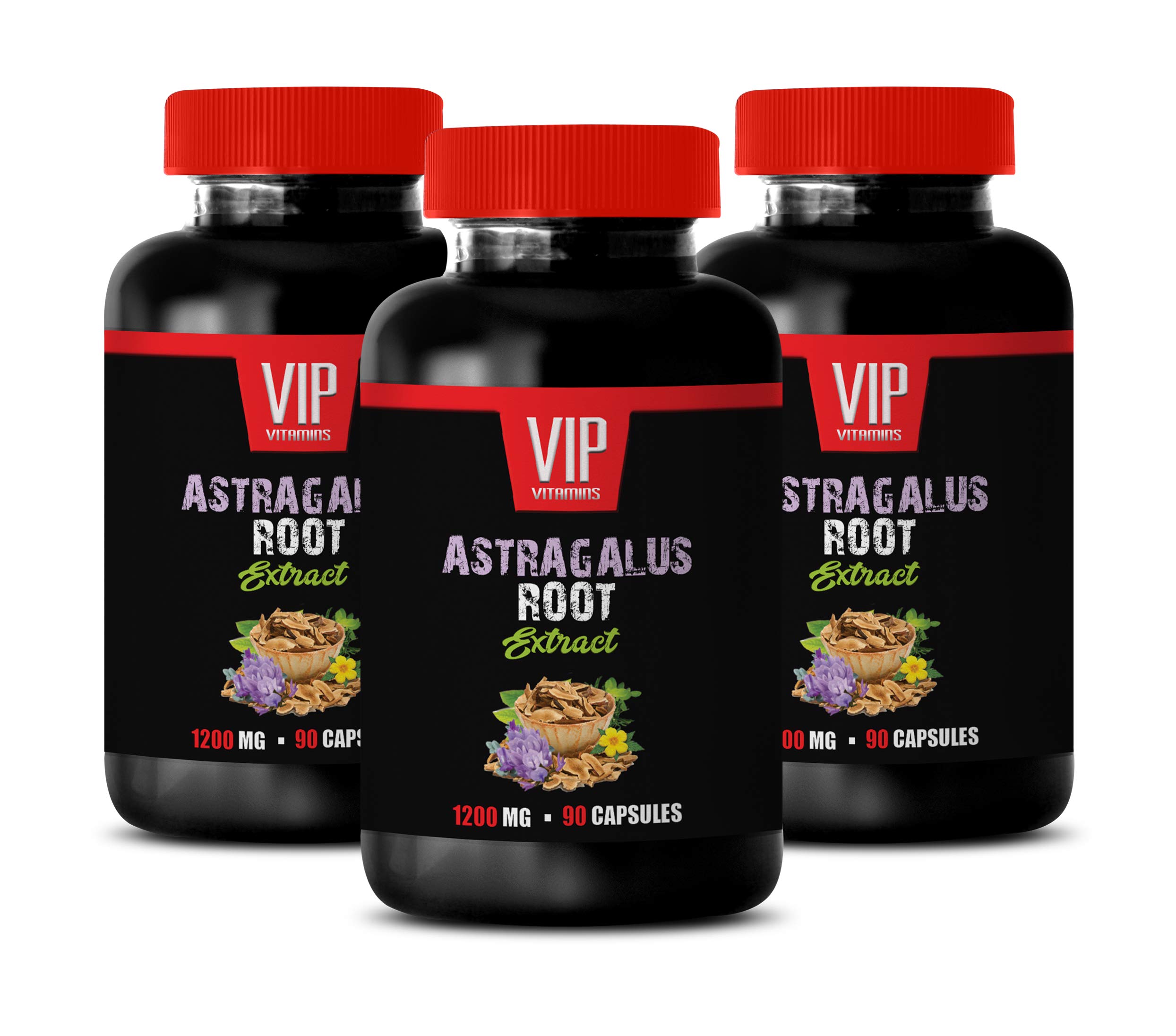 Premium Astragalus Root Extract 1200mg - Antioxidant Immune Booster Supplement (180 Capsules, 3 Bottles) - Supports Energy, Vitality & Overall Wellness - Ideal for Daily Immune Support & Healthy Lifestyle