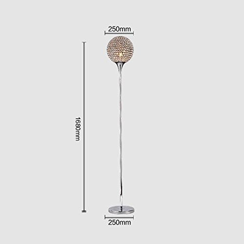 Crystal Round Floor Lamp - Modern LED Standing Light for Living Room, Bedroom, Study & Restaurant - Elegant Home Decor Lighting for Ambient & Task Use