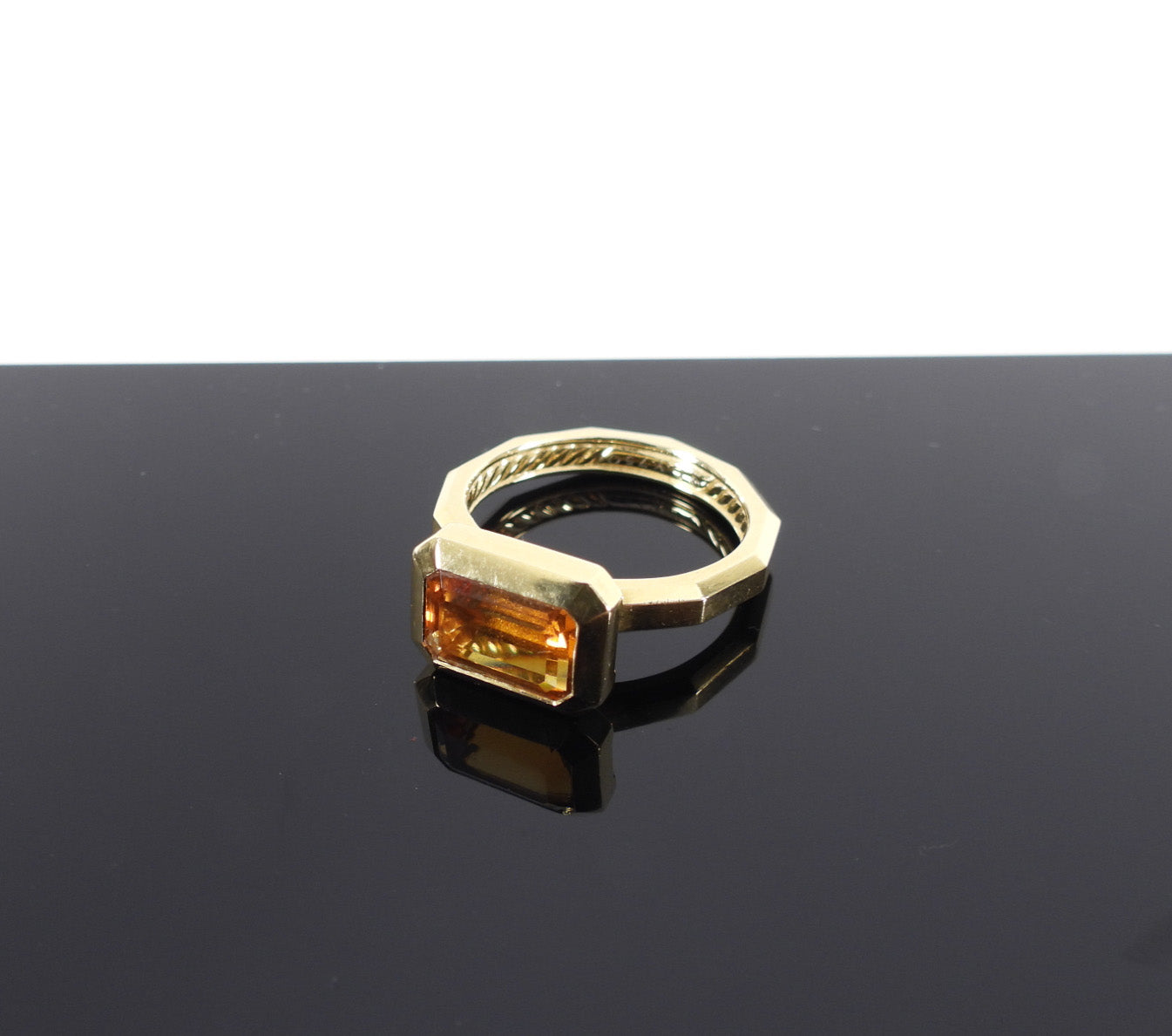David Yurman 18K Gold Novella Madeira Citrine Ring | Elegant Citrine Gemstone Jewelry for Women | Perfect for Weddings, Anniversaries & Special Occasions