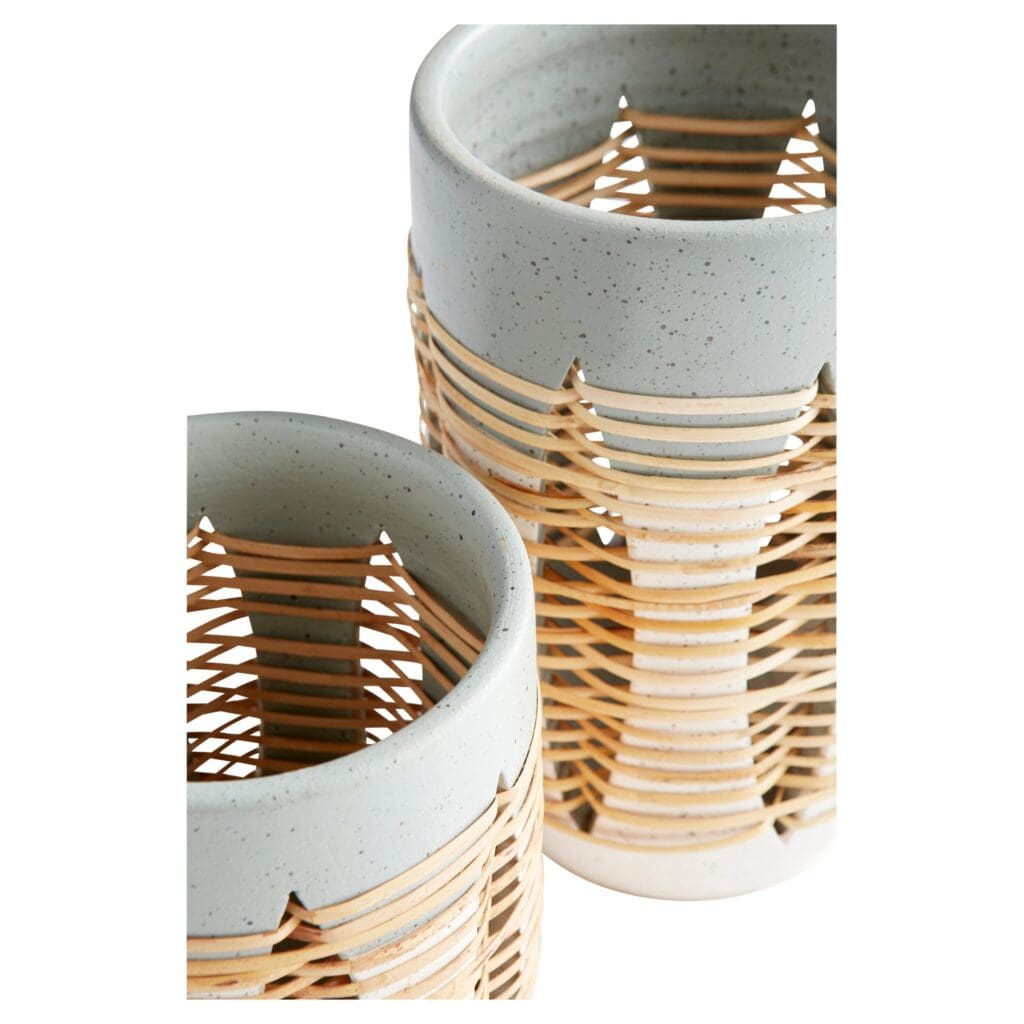 Cyan Design 11127 Small Crescent Vase in Grey and Ivory - Perfect for Home Decor, Wedding Centerpieces & Floral Arrangements