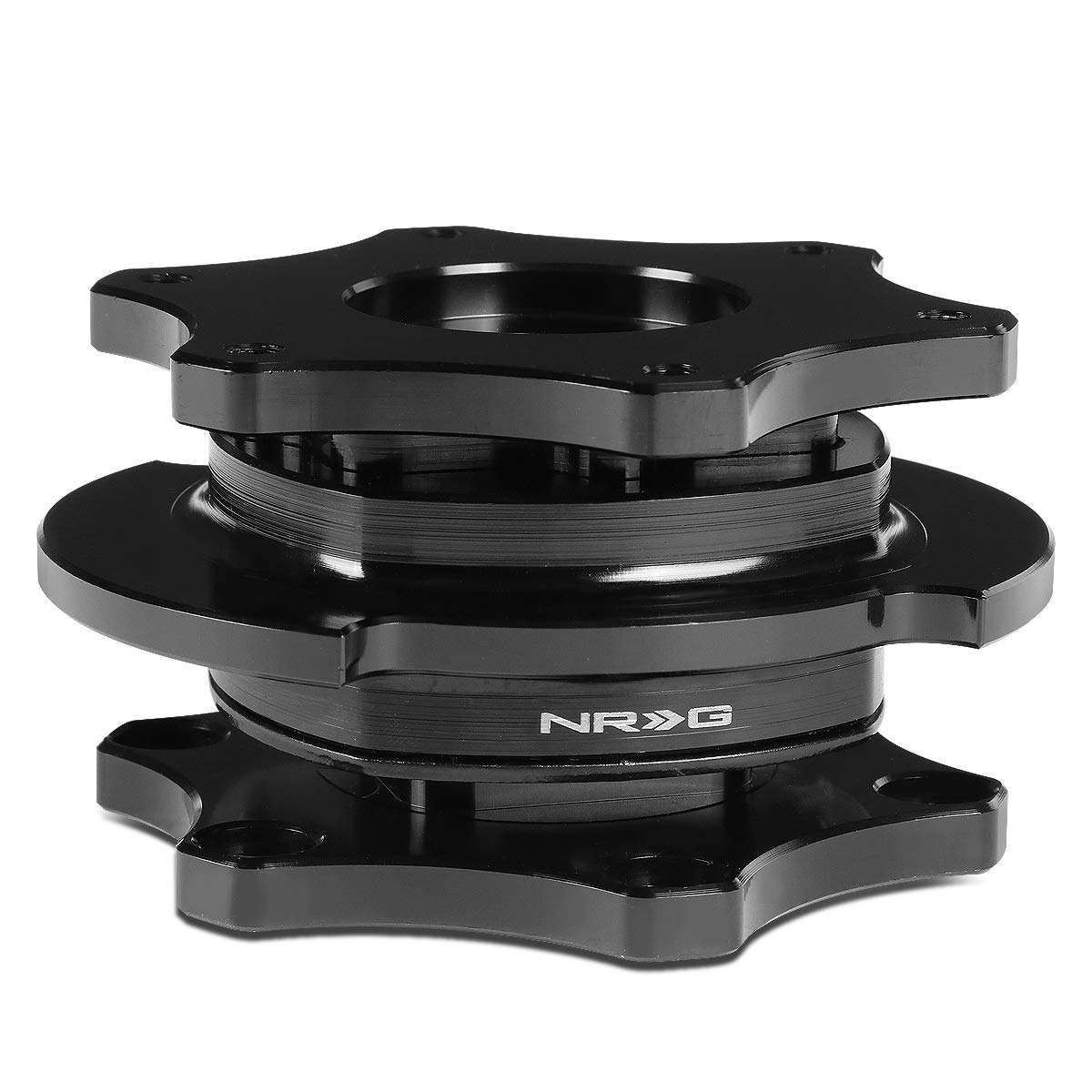 NRG Innovations SRK-R200BK-BK SFI 42.1/6 Certified Quick Release Steering Wheel Adapter - Black | Compatible with Racing Simulators & Custom Car Builds | Perfect for Drifting, Track Days & Gaming Setups