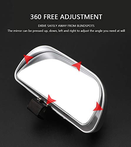 Universal Blind Spot Mirrors for Cars - Adjustable Wide Angle Rearview Mirror for Safe Driving & Parking Assistance (Black) | Perfect for Highway Merging, Parallel Parking & Enhanced Visibility