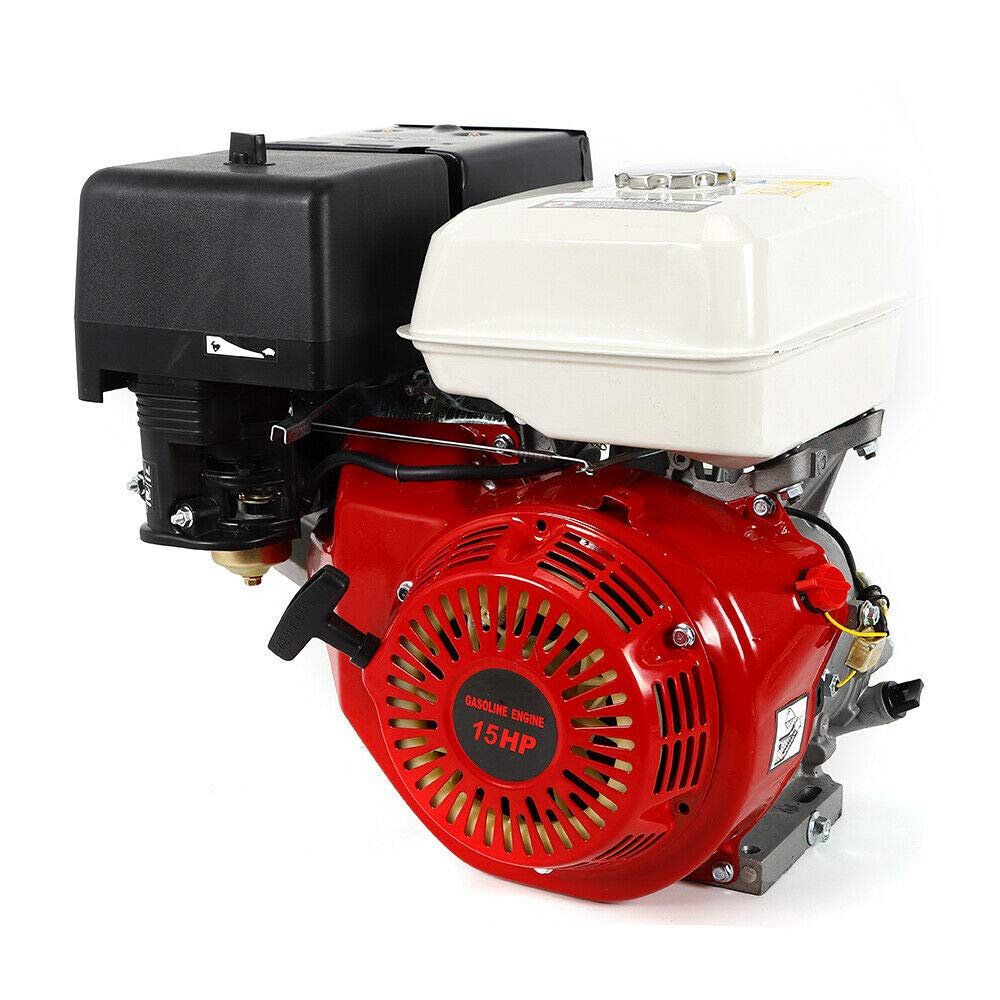420CC 15HP Gasoline Engine for Go Karts, Mini Bikes & Garden Tools - OHV 4-Stroke Single Cylinder Petrol Motor with Manual Recoil Start & Low Oil Alarm (Red) - Perfect for DIY Projects, Agricultural Equipment & Small Vehicle Applications