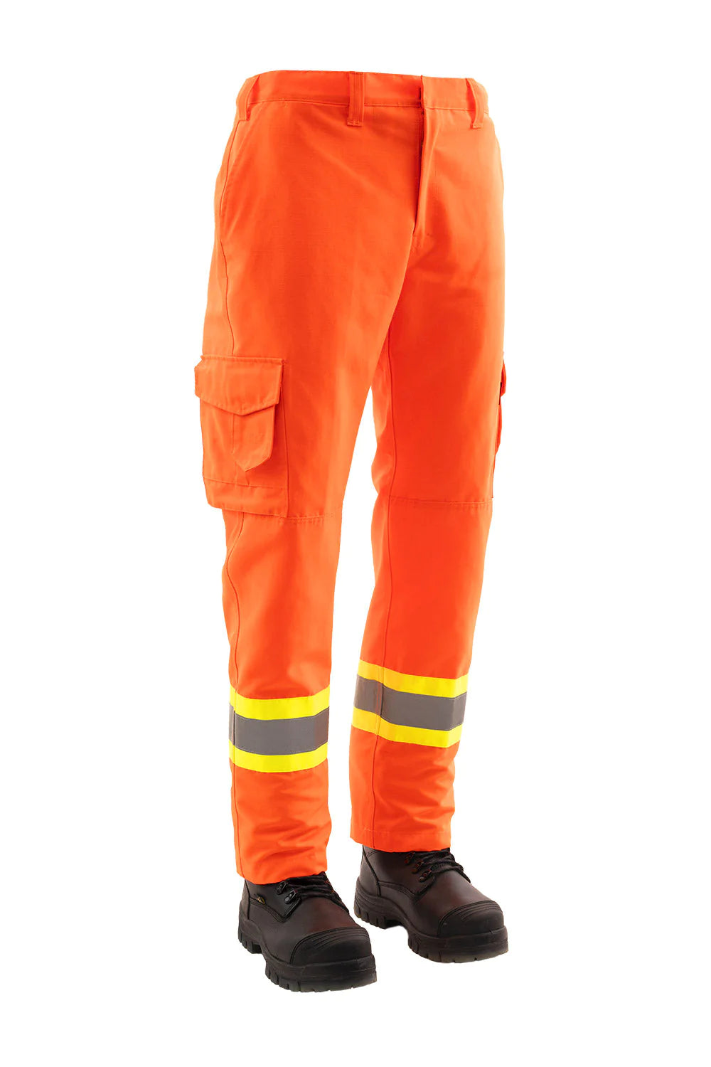 Forcefield Hi-Vis Ripstop Cargo Work Pants - High Visibility Safety Pants for Construction & Outdoor Work | Reflective Workwear for Men