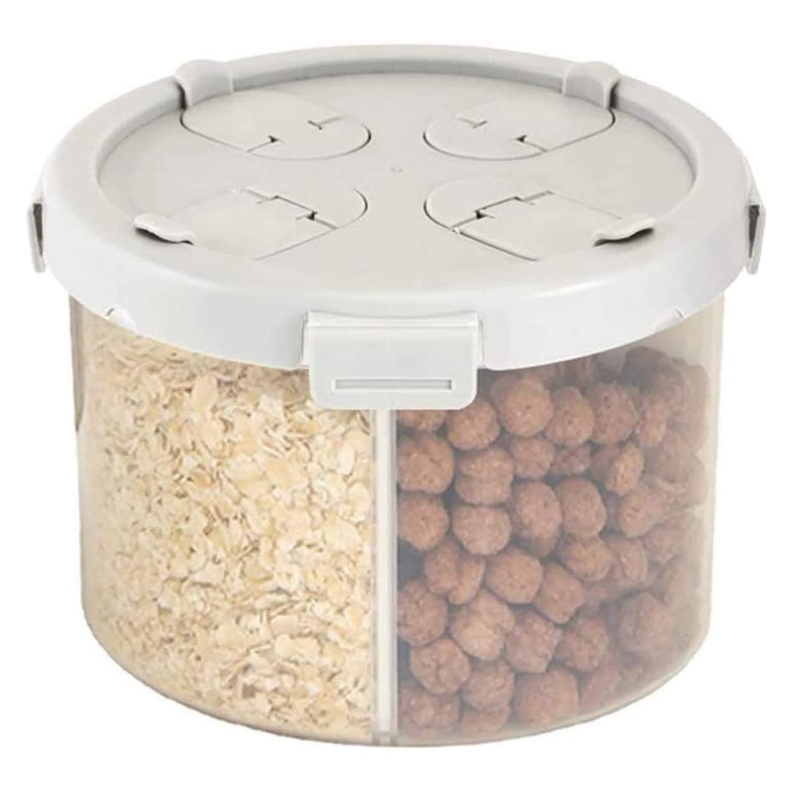 XBWZBXN Airtight Rice Storage Container - Moistureproof Grain & Flour Wooden Kitchen Storage Box with Measuring Cup - Perfect for Pantry, Kitchen & Bulk Food Organization (Gray)