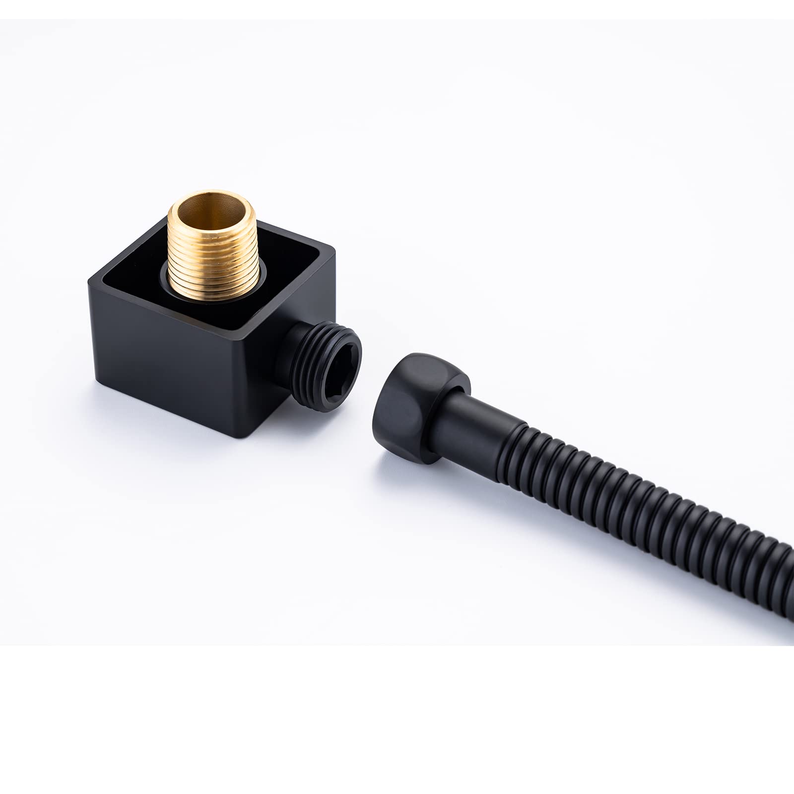 Premium Matte Black Brass Shower Slide Bar with Adjustable Height - Handheld Shower Wand Holder with Hose - Wall Mount Bathroom Accessory for Luxurious Spa Experience at Home