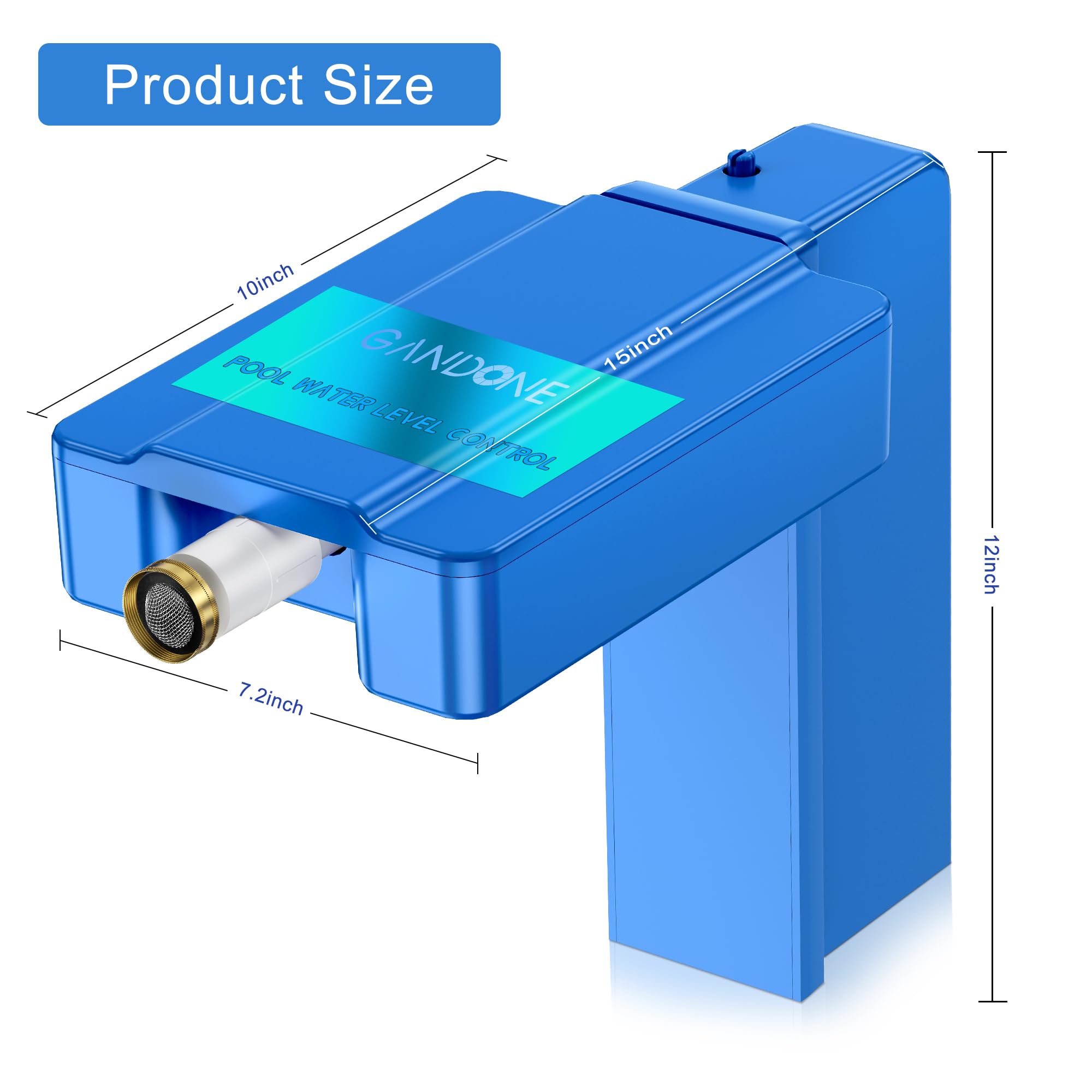 Automatic Inground Pool Water Leveler - Blue Auto Fill System for Precise Water Level Control, Ideal for Home and Commercial Pools