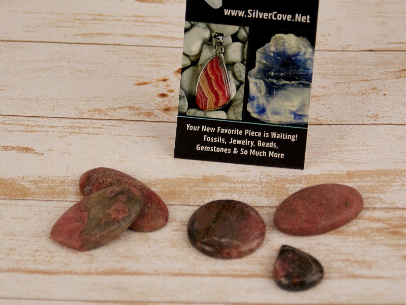 Premium C Grade Rhodonite Cabochons for Jewelry Making - Healing Stone for Necklaces, Bracelets & DIY Crafts