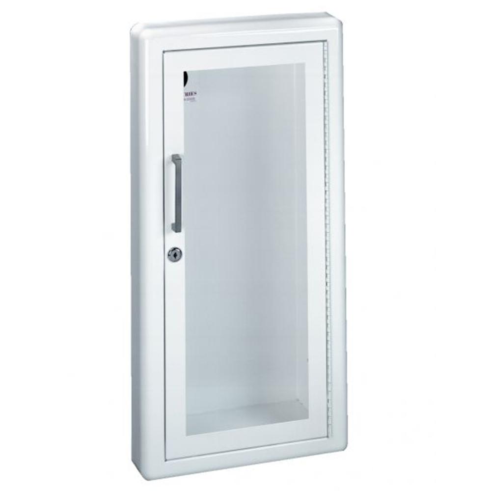 JL Industries 1817G10 Ambassador Fire Extinguisher Cabinet - Full Glass Door with Pull Handle & SAF-T-LOK - Wall Mounted for Office, Warehouse & Commercial Safety Use