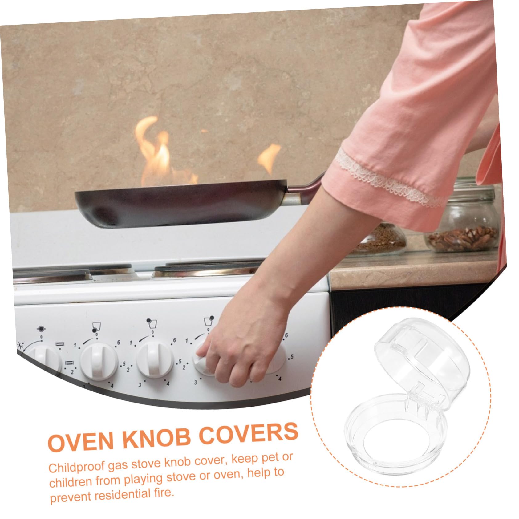 OSALADI 60-Piece Child Safety Stove Knob Covers - Heat-Resistant Plastic Gas Cooktop Switch Protectors for Toddler Proofing - Perfect for Baby Proofing Kitchens & Preventing Accidental Stove Ignition