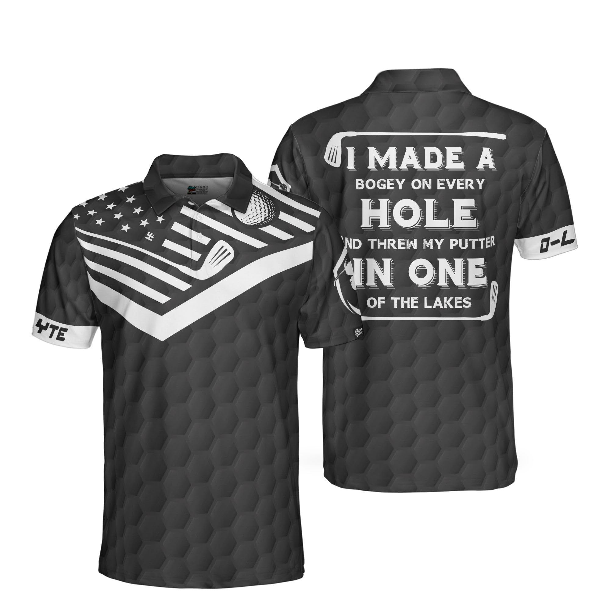 Custom Golf Polo Shirts for Men - Personalized Golf Club & Flag Design Short Sleeve Shirts | Breathable Performance Fabric for Golf Course & Casual Wear