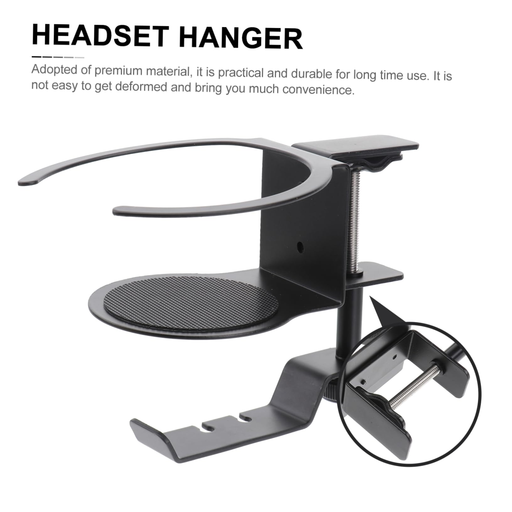 Hemobllo Headphone Stand with Cup Holder - Adjustable Desk Hook for Headphones & Headsets | Perfect for Gaming Setup, Office Desk, and Home Organization